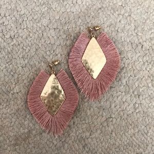 Gold and Pink Earrings.